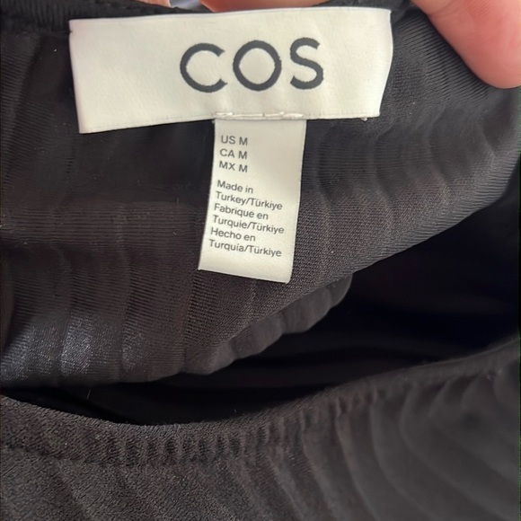 COS Black Pleated Mini Dress - Picture 8 of 9